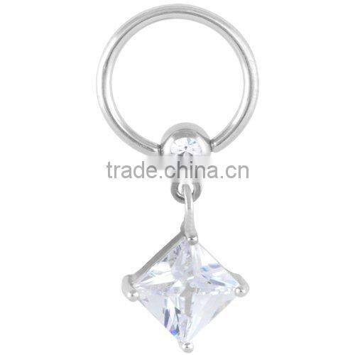 14G 716 Pink CZ Disco Ball 316L Surgical Steel Captive Bead Ring