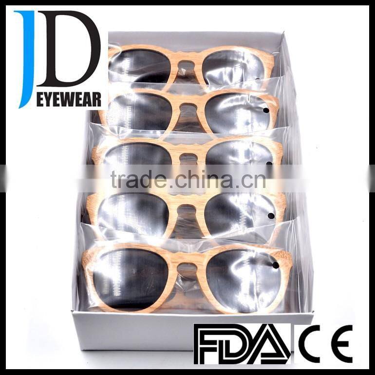 men women polarized fashion design wooden sun glasses with logo