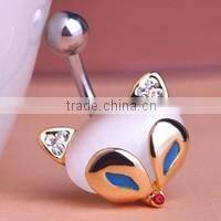 New Design 316l Surgical Steel crystal moon and star Logo Belly Button Ring Navel Piercing Jewelry