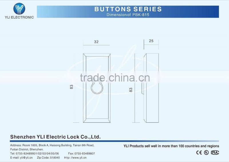 Door Release button with metal material