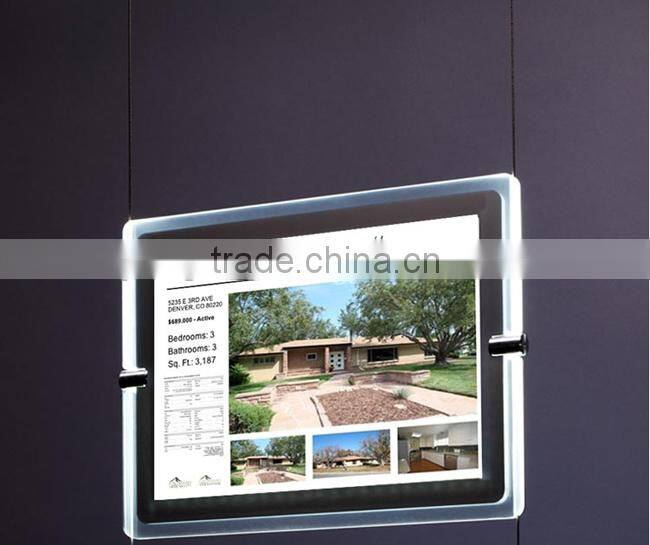 Estate Agency Hanging Acrylic Advertising Light Box Led Edge-lit Signs Window Display