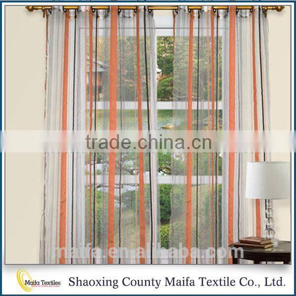 Factory Best price Fancy 100% polyester stripe sheer fabric for window curtain,