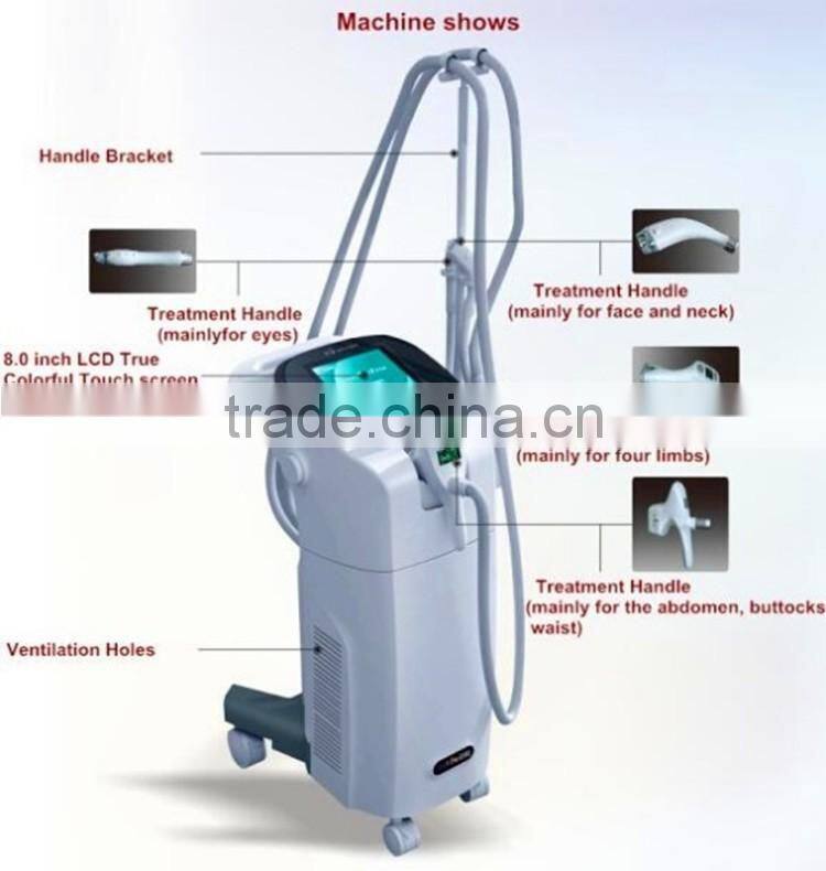 CE approval EXW lowest price multifunctional 4 treatment heads used in spa v8 slimming machine