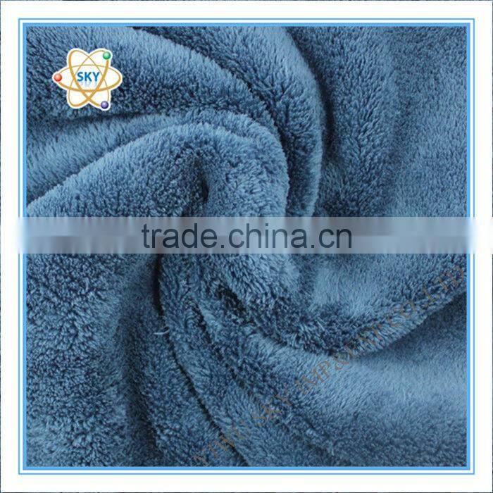 100% polyester plain coral fleece fabric