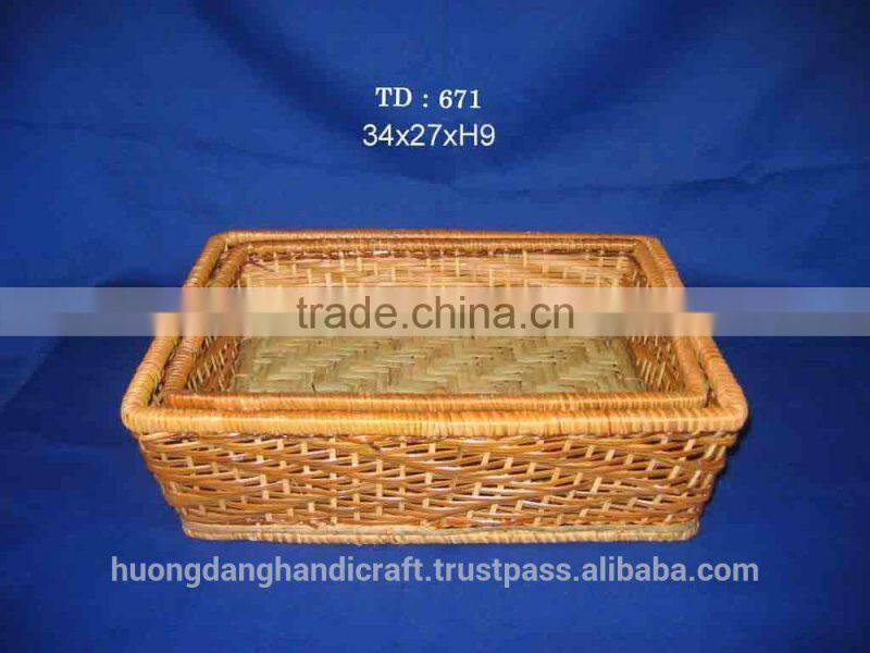 rattan wood drawer basket with seashell shape