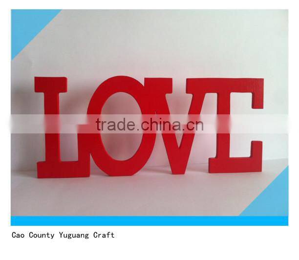 Red Wooden letters "love" for wedding decor