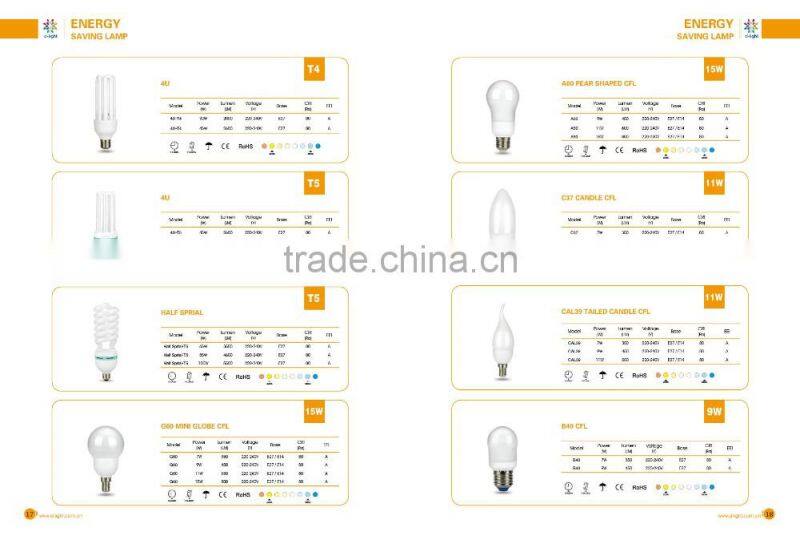 C37 450lm 9w E14 candelabra fluorescent decorative light bulb