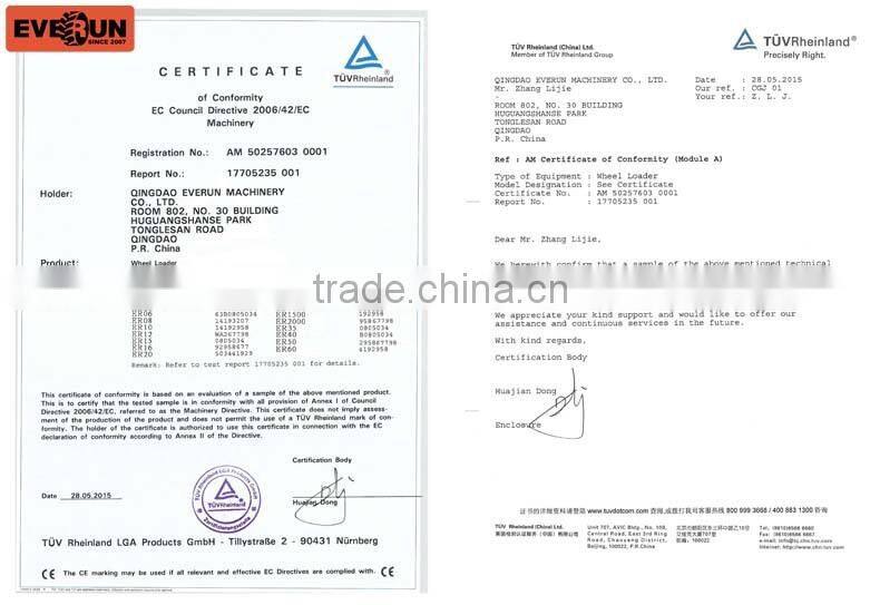 EVERUN 2.0ton Loading Machine ER20 CE Farm Tools Front Wheel Loader with Spare Parts for Sale Germany