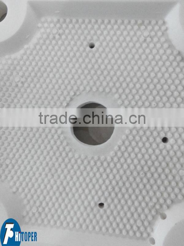 Filter press plate used in the dewatering treatment of water purification