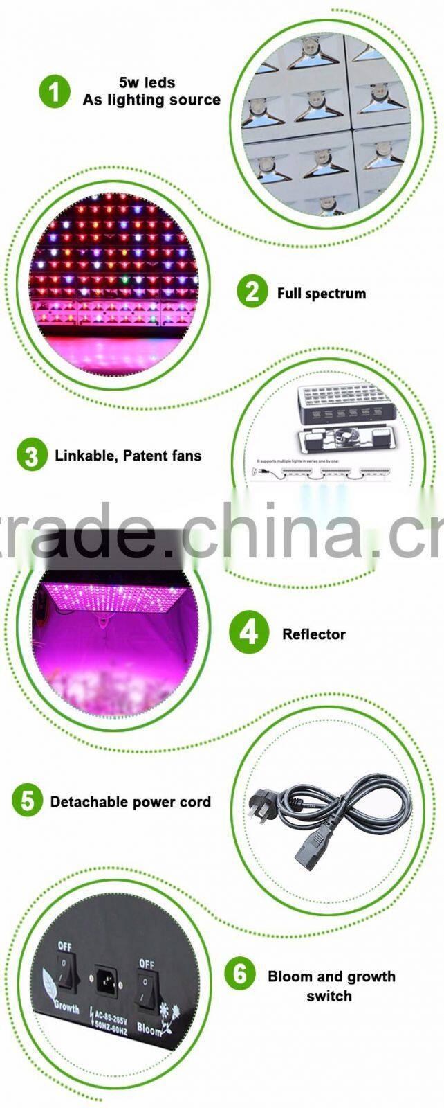 1200W Epistar Led Grow Light 5W Led Chip,Potato Led Grow Light
