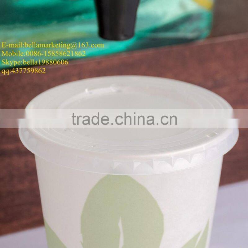 9 oz. Translucent Flat Plastic Lid with Straw Slot For Paper Cold Cup