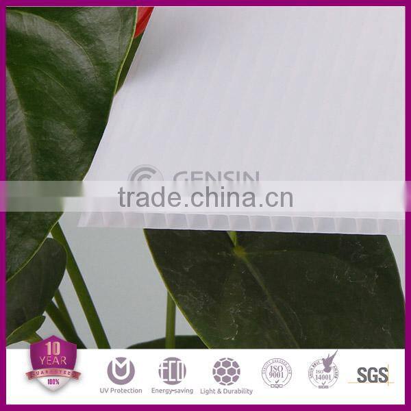Grade A 6mm polycarbonate 2-wall sheet/ 6mm hollow sheet/6mm pc panel