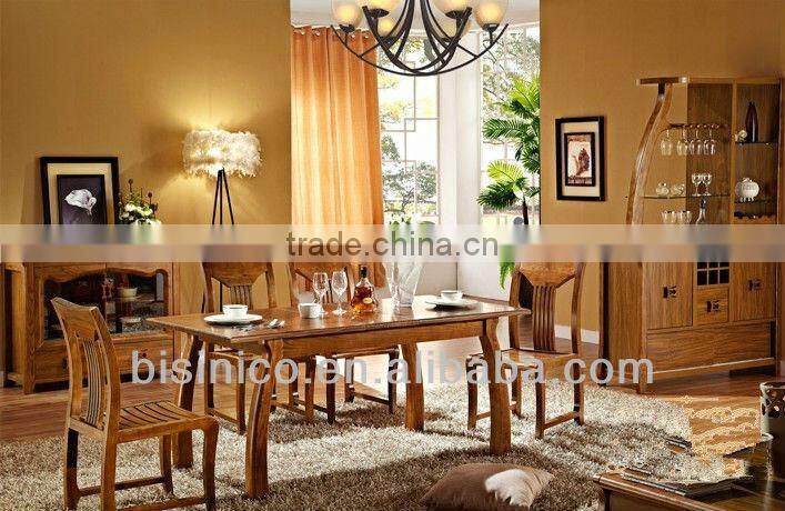 Contemporary Chinese Style Dinning Room Furniture Set,Full Solid Wood Extension Dinning Table W Chair, Applicable Sideboard