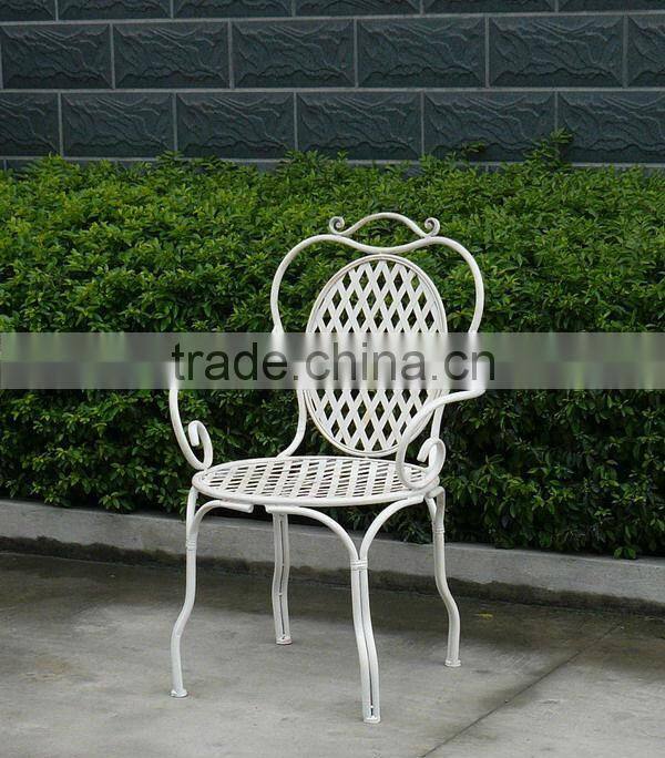 Vintage Shabby Chic Metal Arm Chair