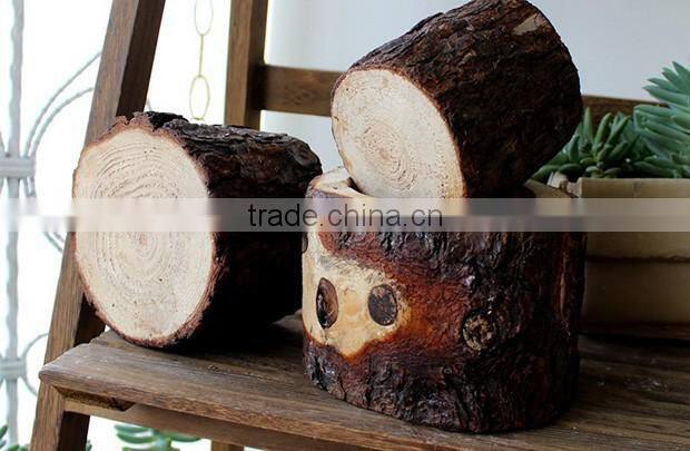 Creative garden decor handmade small wood flower planter