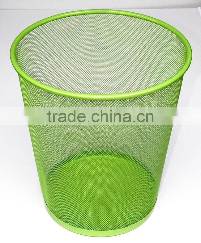 Hot sale Green Round Commercial Mesh Trash Can