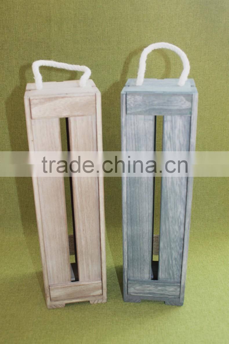 Vintage handmade cheap wooden wine bottle gift packing laths boxes with slide lid