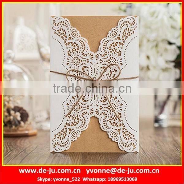 Chinese Red White Custom Wedding Card Invitation