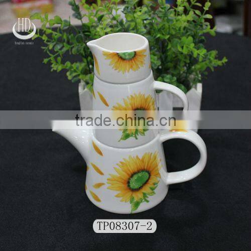 porcelain teapot with cup,teapot set with bamboo tray