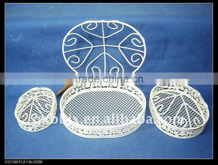 Creamywhite wire storage pretty storage boxes