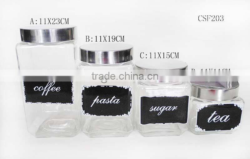 transparent square glass mason jars