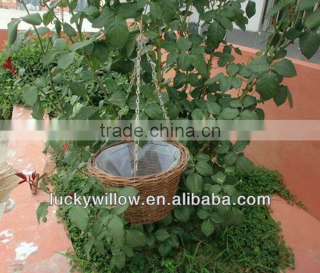 Wholesale artificial hanging flower basket wicker handicraft making