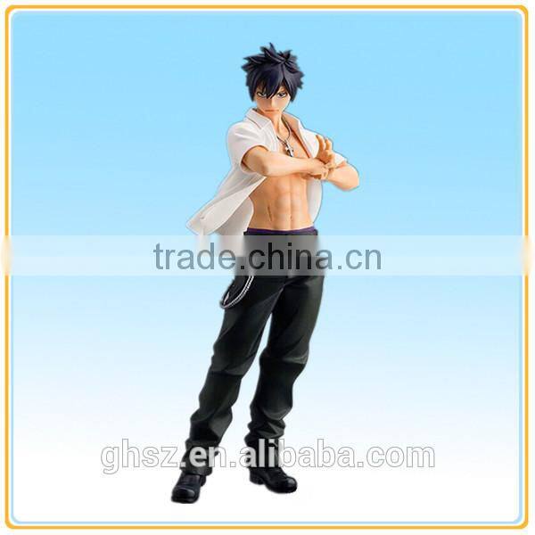 Customized plastic hot animated cartoon fairy tail figure grey toy figure