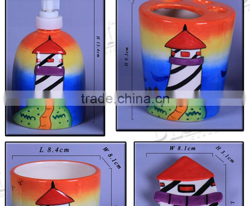 Tower design fashion cheap ceramic bathroom set