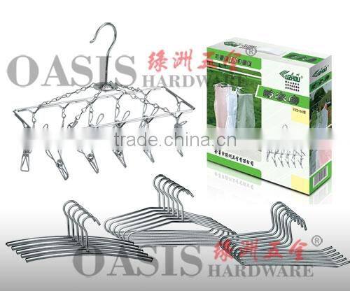 HIGH QUALITY clothes hangers,multifunctional hangers,dry hangers 12 sets of clips YZ2141S