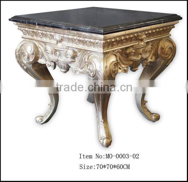 MO-0003-02 Antique furniture small side table with marble
