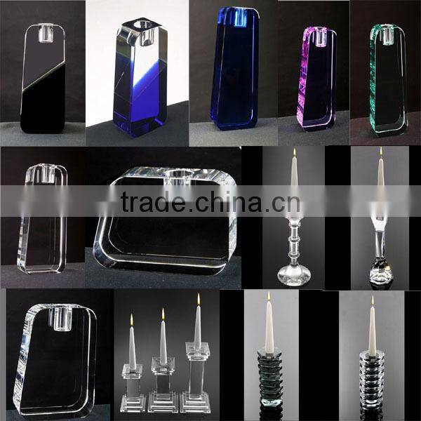 Handmade crystal glass table white 3 arm candelabra with 3 arm