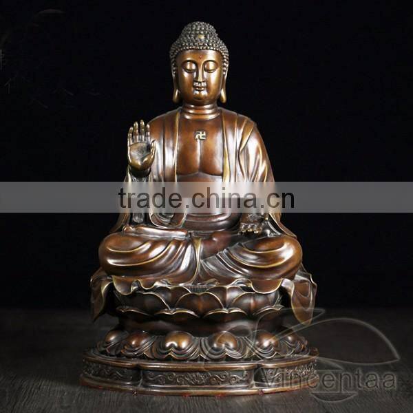 whoelsale antique high quality metal craft bronze female buddha statue