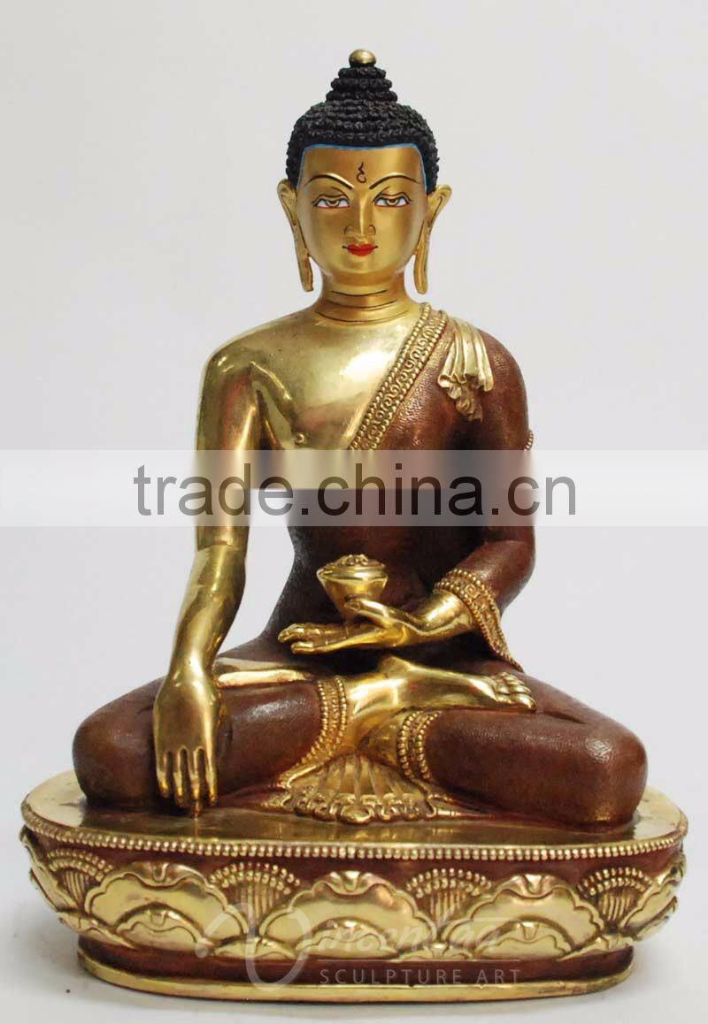 Asia fengshui indoor zen garden metal crafts bronze budha statue for sale