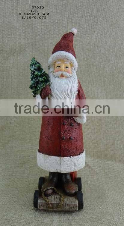 resin christmas santa clause figurine decoration