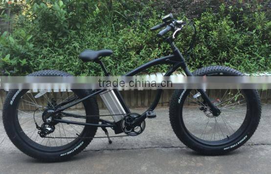 26" 7speed fat bike electric beach cruiser bicycle snow electric bike