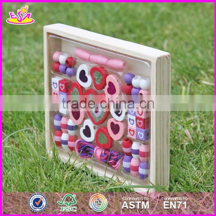 2017 new design children preschool wooden bead threading toy W11E060