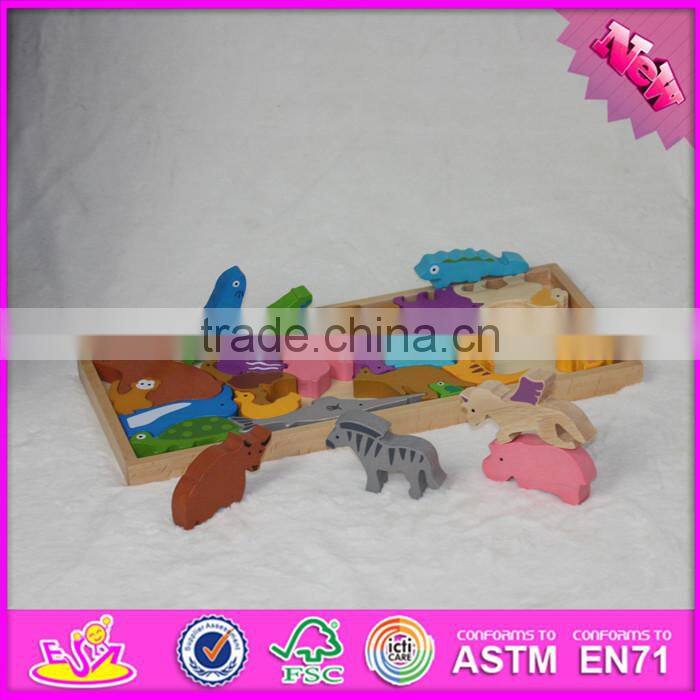 2016 Educational wooden animal children toy puzzle W14A158