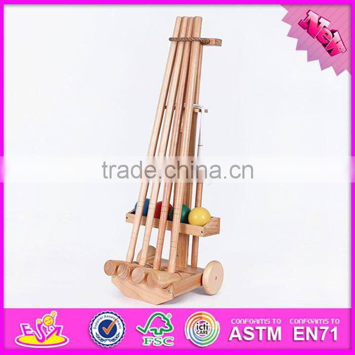 2016 Outdoor garden big wooden croquet game set with stand W01A179