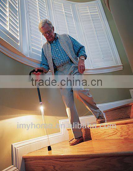 Aluminum walking cane with light