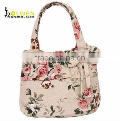beautiful printed handbag for female with canvas