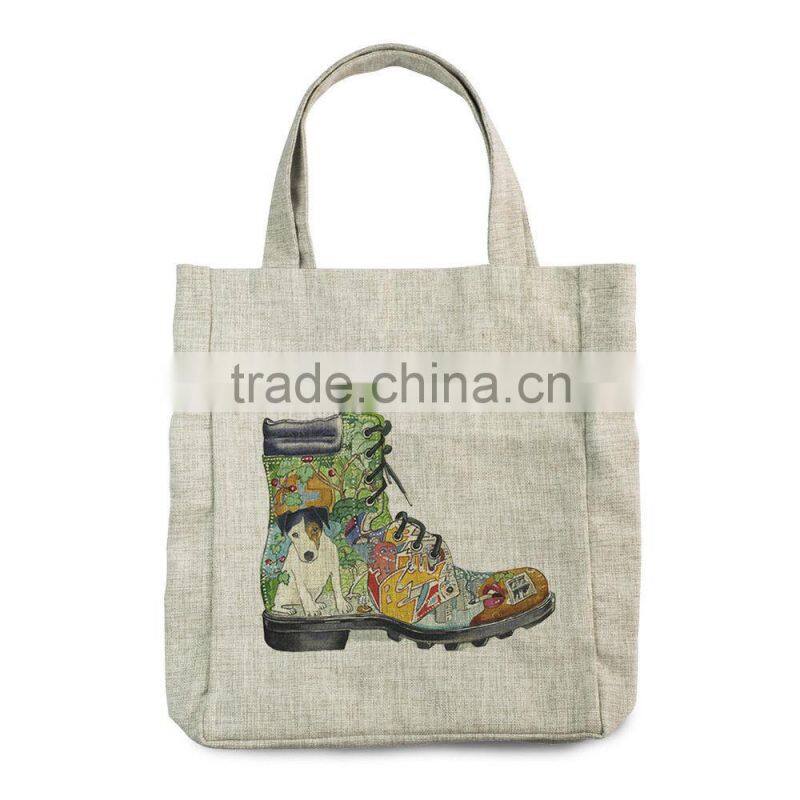 New design of the girl and flower cotton tote bags shopping bags craft bags