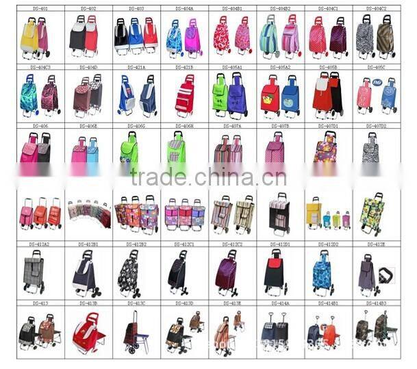 3 Wheels Stair Climber Foldable Shopping Trolley Bag With Seat