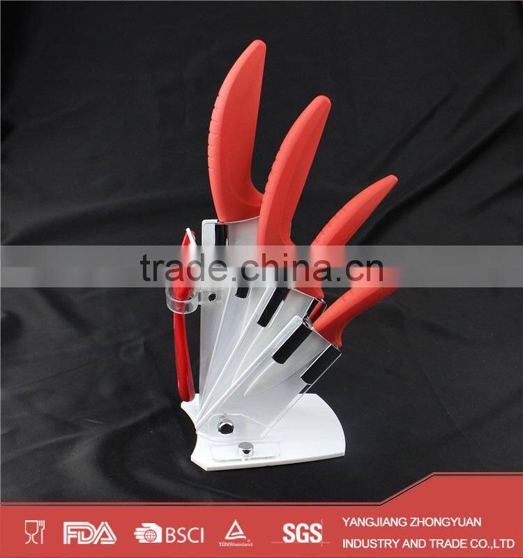 super sharp zirconia ceramic knife set with acrylic block