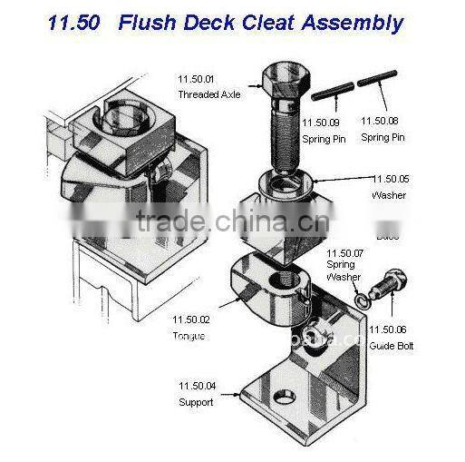 Macgregor Hatch Cover Parts 11.50 flush deck cleat assembly