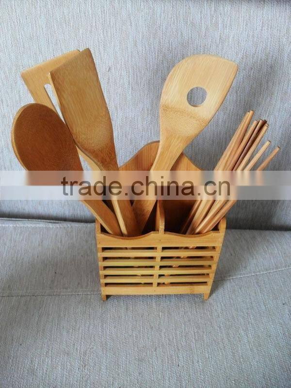 Bamboo stand tube for chopsticks spoon