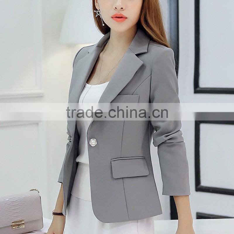 Wholesale ladies offie wear blazer women long sleeve suit jacket