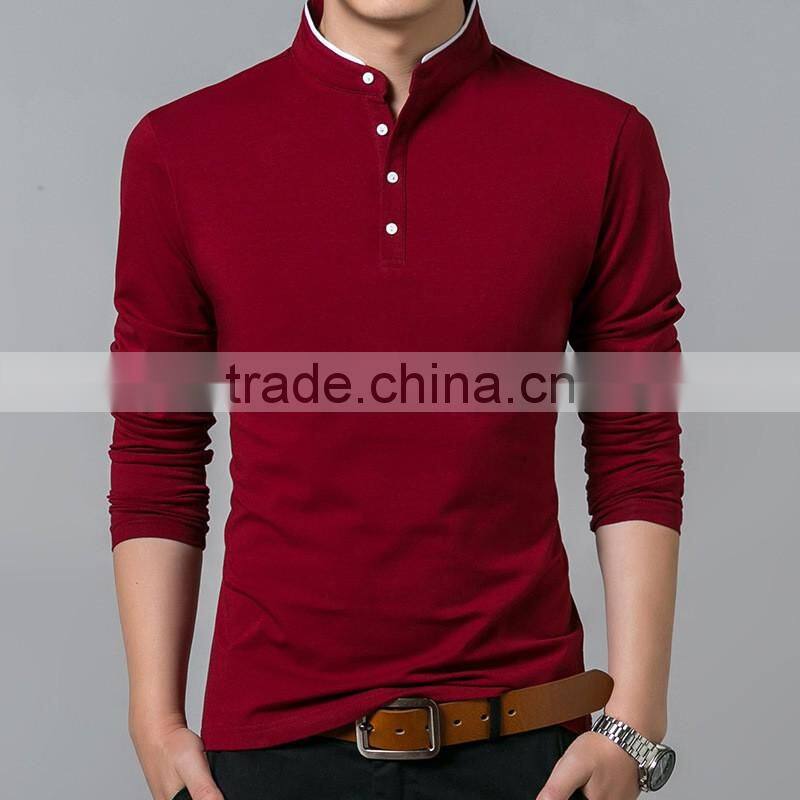 Wholesale Fashion Long Sleeve Polo T Shirt for Men