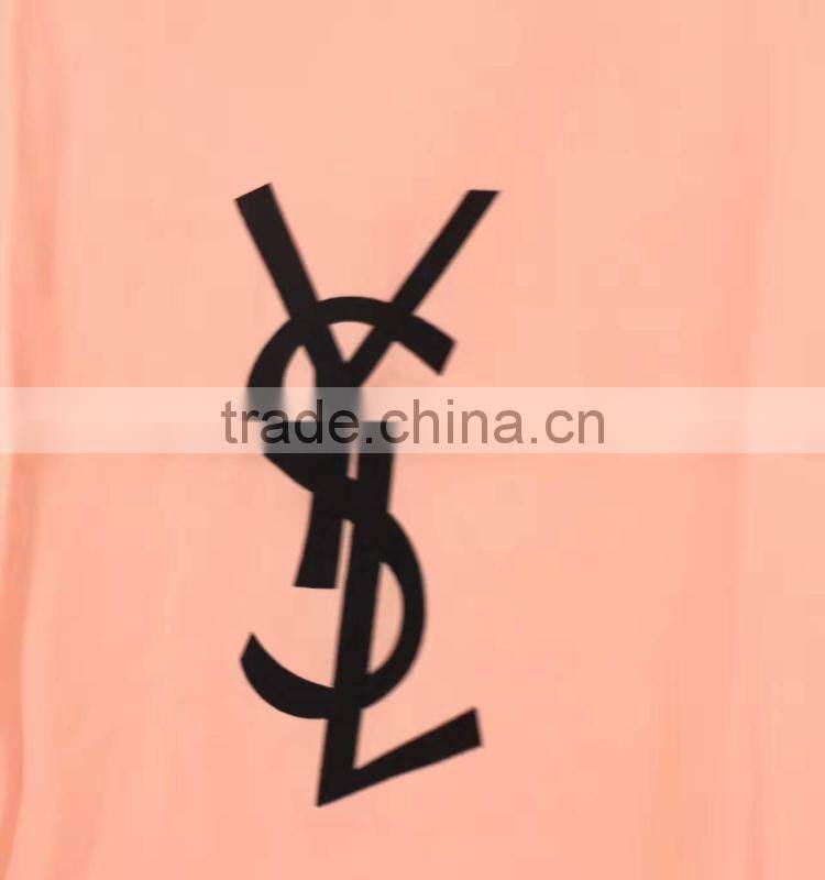 women leftover stock factory drectly sell orange print chiffon t-shirt