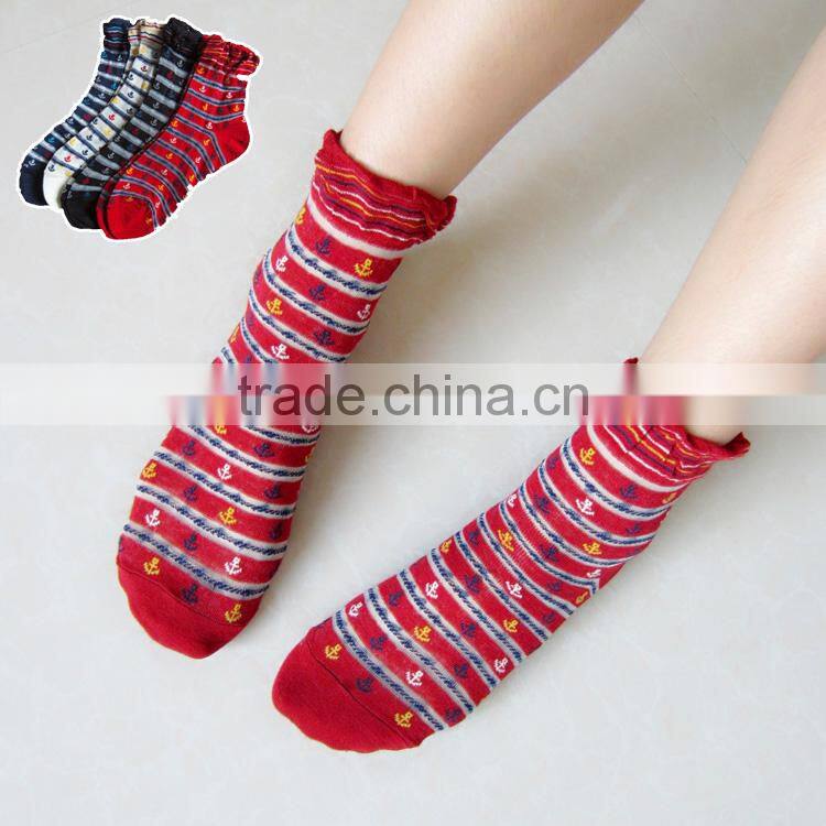 OEM wholesale cotton/spandex cartoon knitted warm sexy women socks