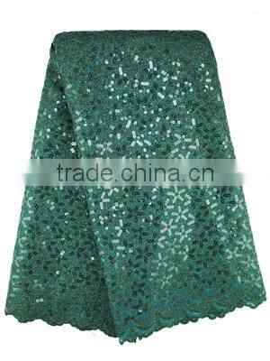2015 product pearl beads embroidery design african double organza lace fabric organza women lace fabric army green for party